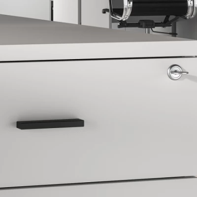 Šuplíkový kontejner AZRA s prodlouženou deskou - šedostříbrný