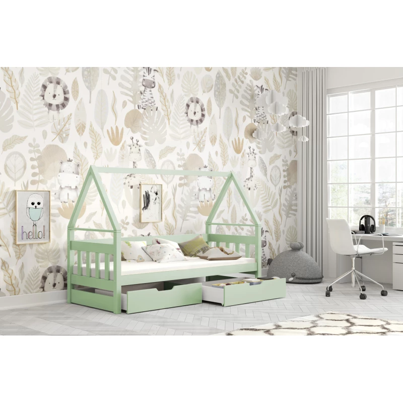 Dětská postel 75x180 DAFNE 1 - zelená