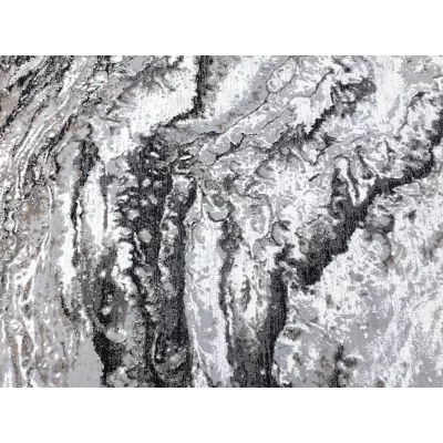 Kulatý koberec 140 cm STEFANO - šedý / černý