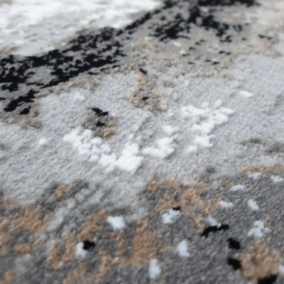 Kulatý koberec 140 cm STEFANO - šedý / černý