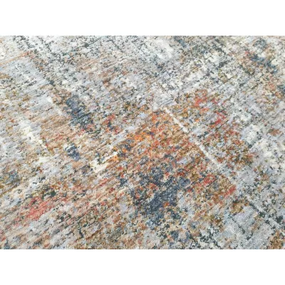 Kulatý koberec 160 cm FRANCO - modrý / šedý