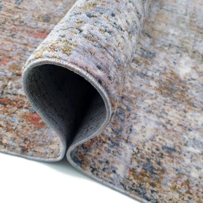 Kulatý koberec 140 cm FRANCO - modrý / šedý