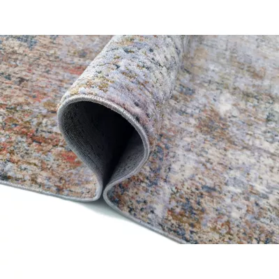 Kulatý koberec 140 cm FRANCO - modrý / šedý