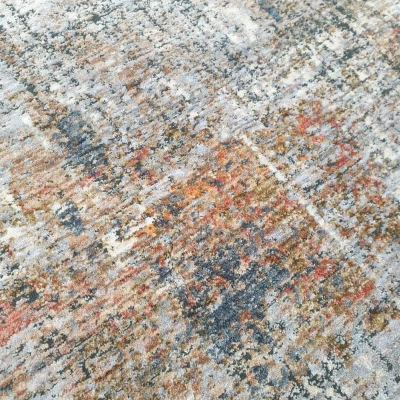 Kulatý koberec 140 cm FRANCO - modrý / šedý