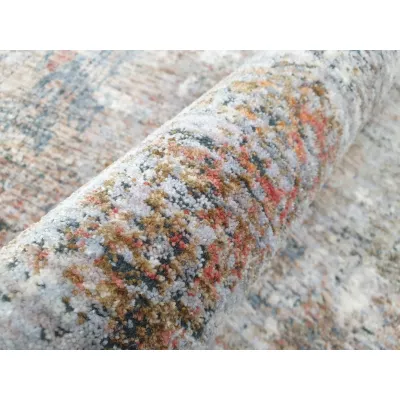 Kulatý koberec 140 cm FRANCO - modrý / šedý