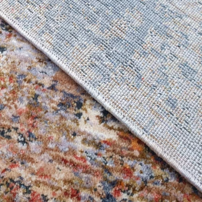 Kulatý koberec 140 cm FRANCO - modrý / šedý