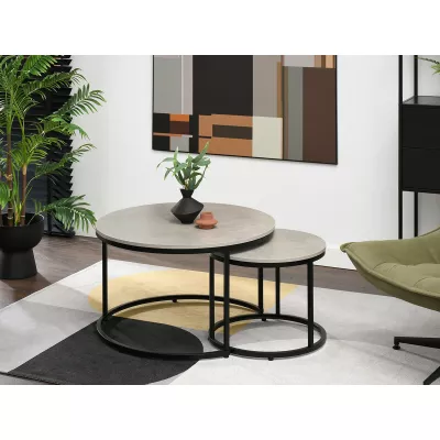 Set konferenčních stolků JACEK - beton / černý