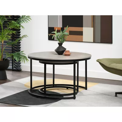 Set konferenčních stolků JACEK - beton / černý