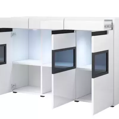 VÝPRODEJ - Třídveřová komoda HACHI se šuplíkem, bílá