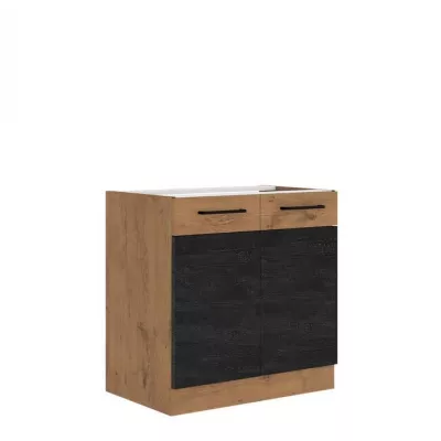 Dolní dvoudveřová kuchyňská skříňka 80 cm ZHILAN - dub lancelot / dark wood