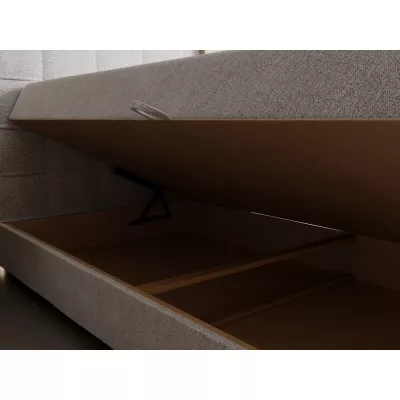 Čalouněná postel 80x200 ELSIE 2 s úložným prostorem - světle hnědá, levé provedení