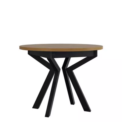 Malý kulatý jídelní stůl 100 cm ALVARADO 7 - dub grandson / černý