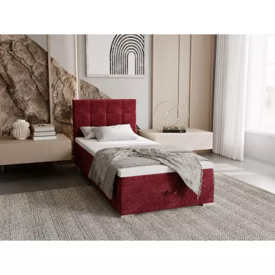 Čalouněná postel 90x200 ELSIE 2 s úložným prostorem - červená, pravé provedení