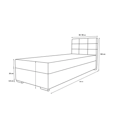 Čalouněná postel 90x200 ELSIE 2 s úložným prostorem - světle hnědá, pravé provedení