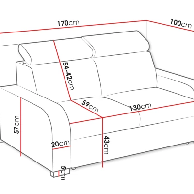 Dvoumístná pohovka HACARI 1 - žlutá