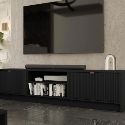 Široký televizní stolek TABORO - černý