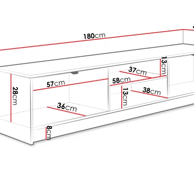 Široký televizní stolek TABORO - černý