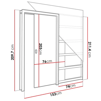 Posuvné dveře do pouzdra SALMA - 70 cm, grafitové