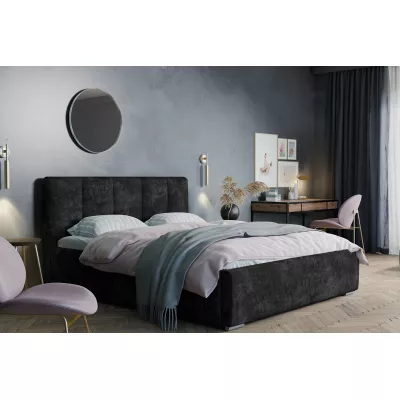 Moderní čalouněná postel 200x200 NEUSA 1 s úložným prostorem - antracitová