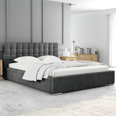 Manželská postel 180x200 LAURINDA 1 s úložným prostorem - tmavě šedá