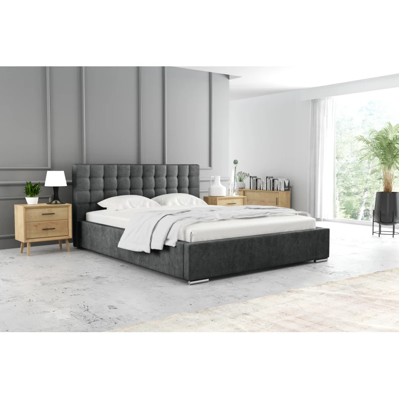 Manželská postel 180x200 LAURINDA 1 s úložným prostorem - tmavě šedá