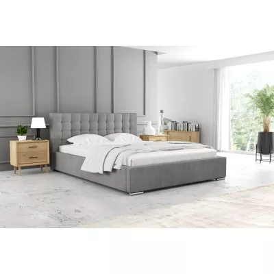 Manželská postel 200x200 LAURINDA 1 s úložným prostorem - světle šedá