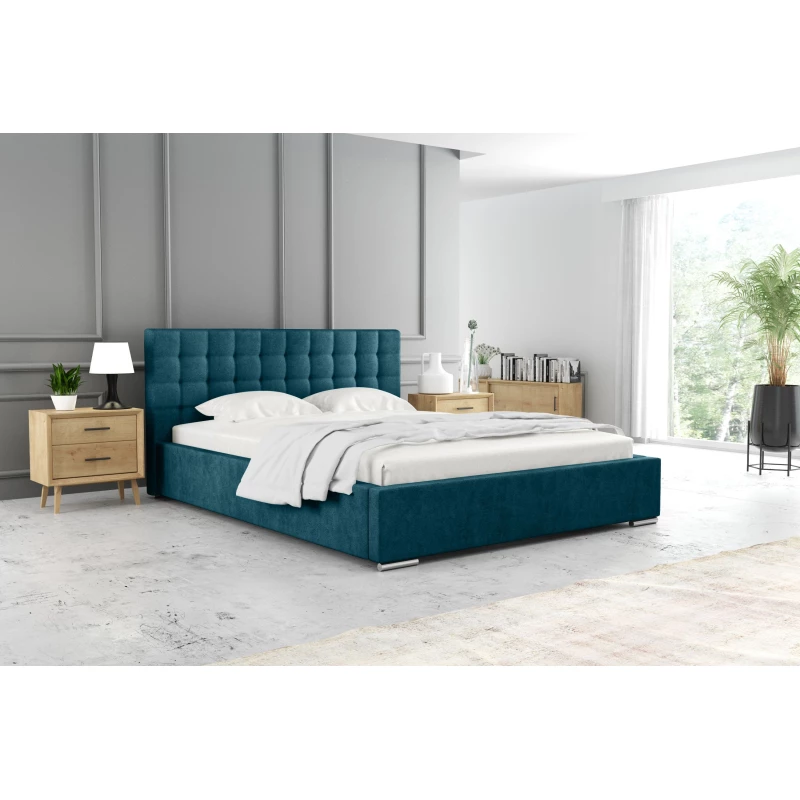 Manželská postel 180x200 LAURINDA 1 s úložným prostorem - tyrkysová