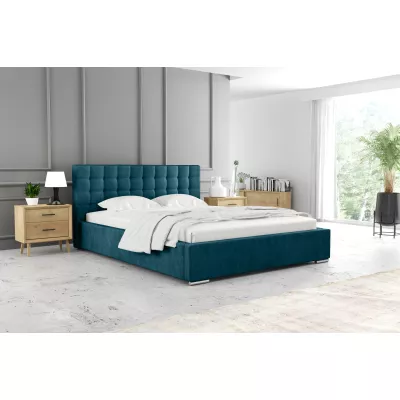 Manželská postel 180x200 LAURINDA 1 s úložným prostorem - tyrkysová