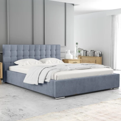 Manželská postel 180x200 LAURINDA 1 s úložným prostorem - modrá