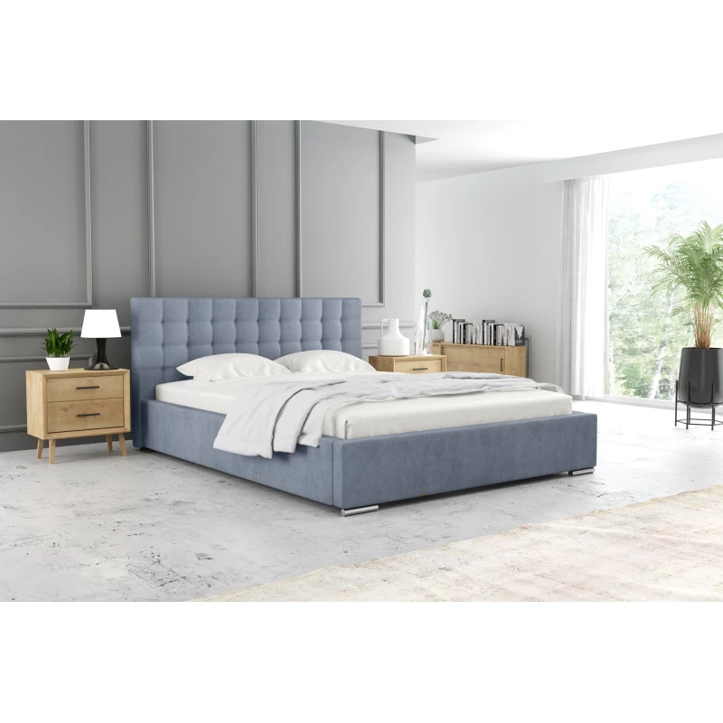 Manželská postel 180x200 LAURINDA 1 s úložným prostorem - modrá