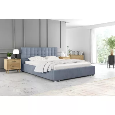 Manželská postel 180x200 LAURINDA 1 s úložným prostorem - modrá