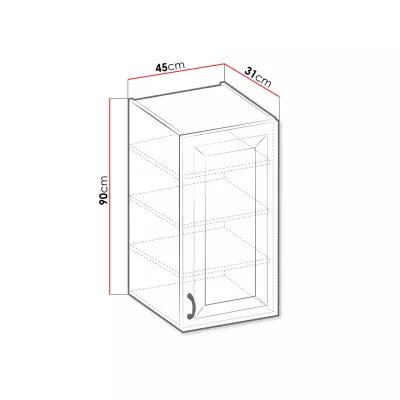 Kuchyňská horní skříňka 45 cm FRYZIA - dub artisan / grafitová