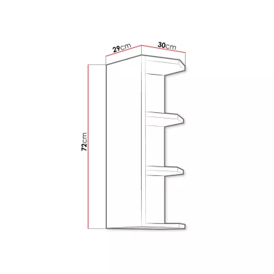Horní kuchyňská policová skříňka 30 cm FRYZIA - dub artisan