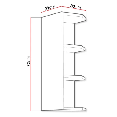 Horní kuchyňská policová skříňka 30 cm FRYZIA - bílá