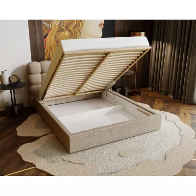 Pohodlná čalouněná postel VANIA 1 120x200 s úložným prostorem - vanilková