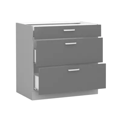 Dolní šuplíková kuchyňská skříňka 80 cm GENJI - šedá / lesklá bílá