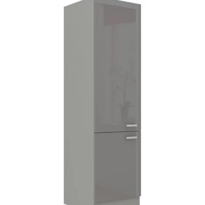 Vysoká kuchyňská skříňka 60 cm RONG 1 - šedá / lesklá šedá