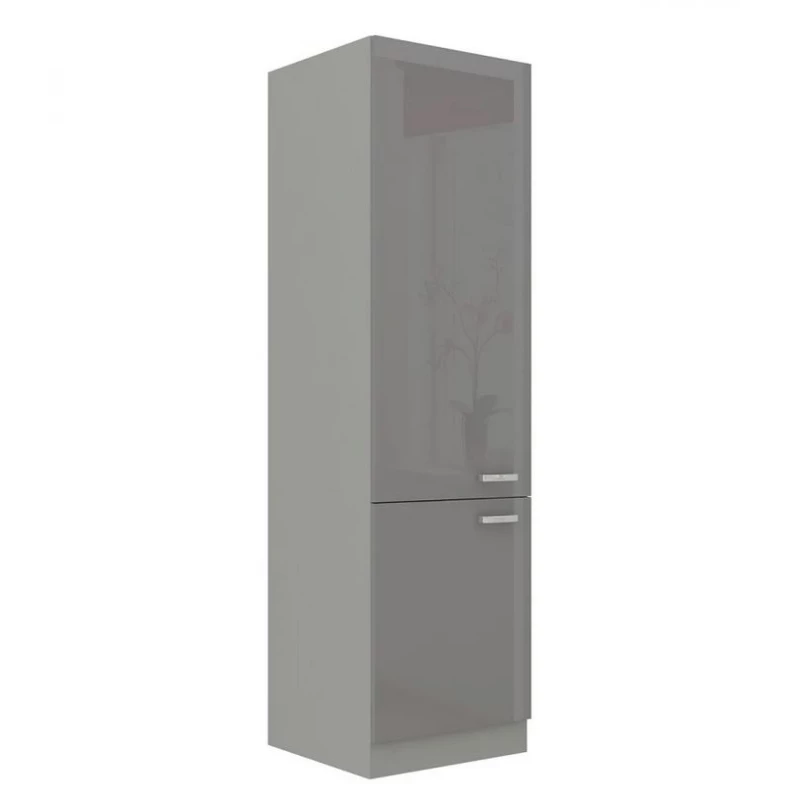 Vysoká kuchyňská skříňka 60 cm RONG 1 - šedá / lesklá šedá