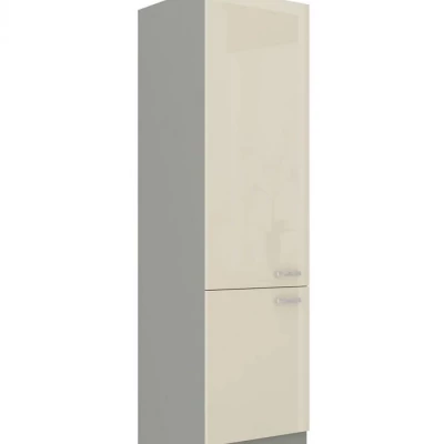 Vysoká kuchyňská skříňka 60 cm SHAN 1 - šedá / lesklá krémová