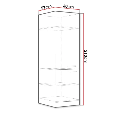Vysoká kuchyňská skříňka 60 cm SHAN 1 - šedá / lesklá krémová