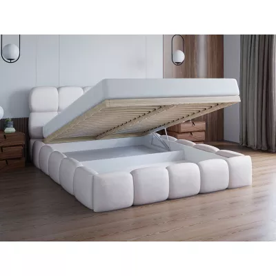 Čalouněná postel 160x200 ALZIRA 1 s úložným prostorem - vanilková