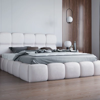 Čalouněná postel 120x200 ALZIRA 1 s úložným prostorem - vanilková