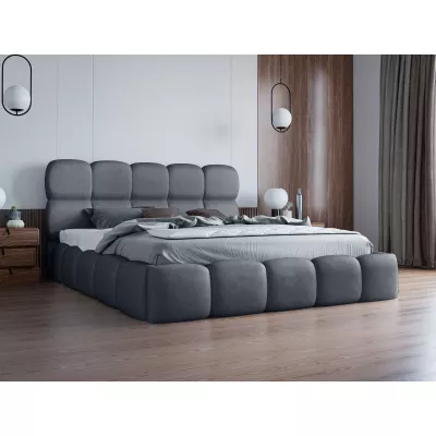 Čalouněná postel 120x200 ALZIRA 1 s úložným prostorem - tmavě šedá