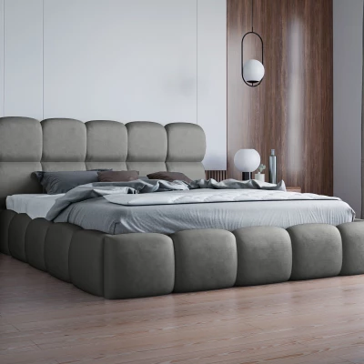 Čalouněná postel 160x200 ALZIRA 1 s úložným prostorem - šedá