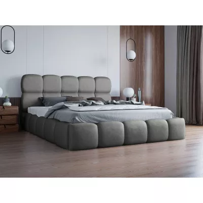 Čalouněná postel 160x200 ALZIRA 1 s úložným prostorem - šedá