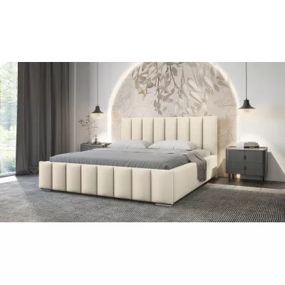 Elegantní čalouněná postel 160x200 MADALENA 1 s úložným prostorem - vanilková