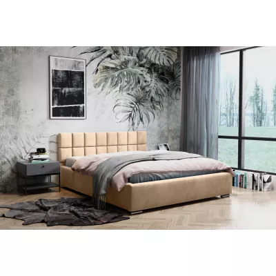 Čalouněná postel s prošívaným čelem 120x200 RICARDINA 1 - meruňková