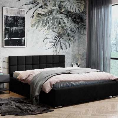 Čalouněná postel s prošívaným čelem 120x200 RICARDINA 1 - černá