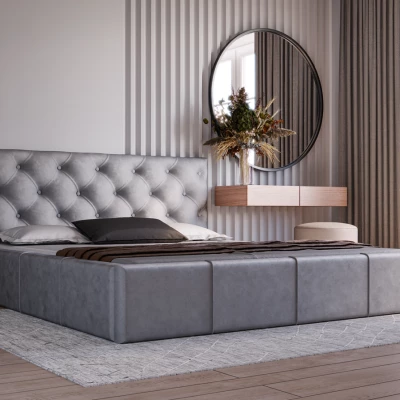 Elegantní čalouněná postel 200x200 NURIA 1 - šedá
