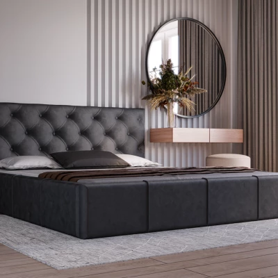 Elegantní čalouněná postel 200x200 NURIA 1 - černá